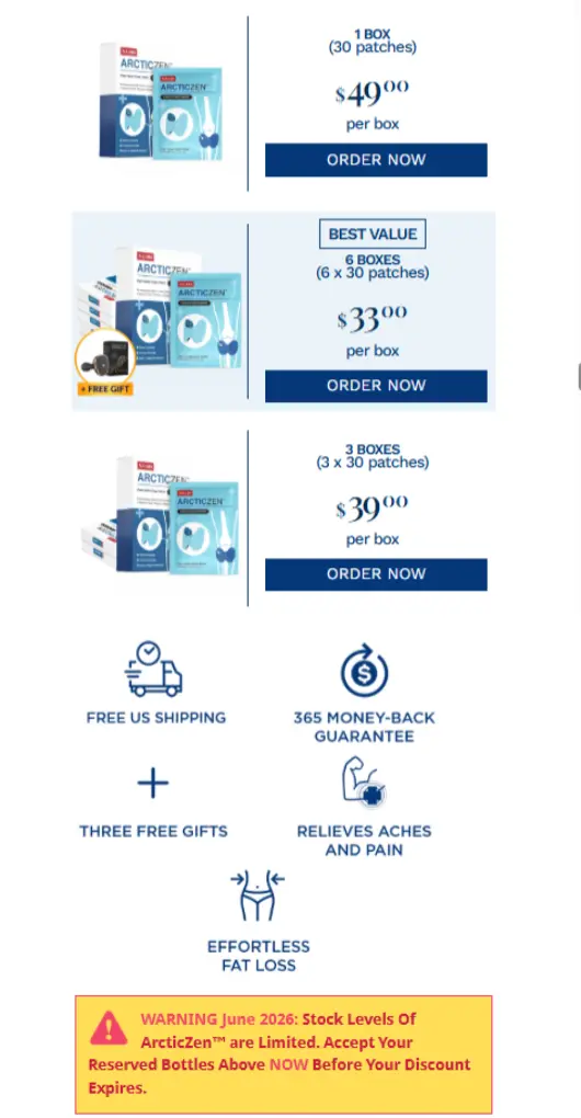 ArcticZen Pricing Plans – 1, 3, and 6 Box Options